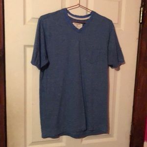 Hudson & Barrow NYC Blue V-Neck Pocket T-Shirt Mens Medium M